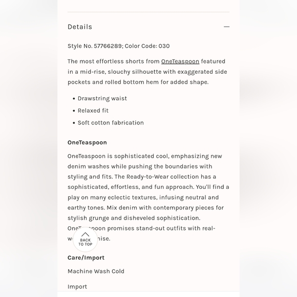 One Teaspoon Shabby Bandit Shorts - Picture 6 of 8